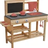 Best Matschküche FSC® Tanne 93 cm x 82,5 cm x 32 cm Rot-Grau-Schwarz