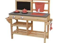 Best Matschküche FSC® Tanne 93 cm x 82,5 cm x 32 cm Rot-Grau-Schwarz