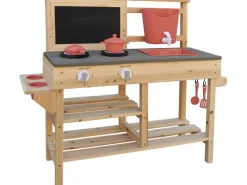 Best Matschküche FSC® Tanne 93 cm x 82,5 cm x 32 cm Rot-Grau-Schwarz