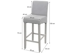 MCW Barhocker C33 2er-Set Matt Dunkle Beine Kunstleder< Kücheninseln