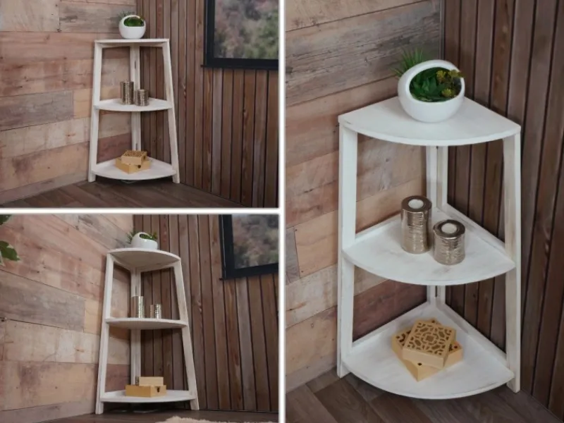 MCW Eckregal K44 Shabby Weiß< Küchenregale