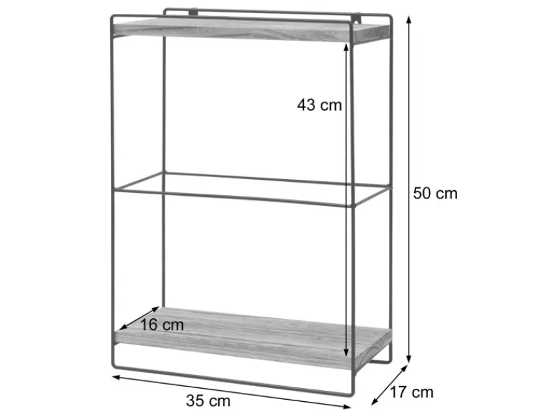 Hot MCW Wandregal K77 50x35x17cm Dunkelbraun