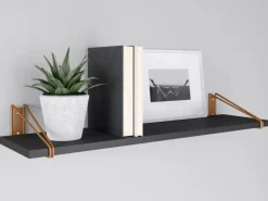 Online MDF-Wandregal Oldham 1,8 cm x 80 cm x 20 cm farben Walnuss
