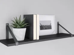 Best MDF-Wandregal Oldham 1,8 cm x 80 cm x 20 cm Schwarz
