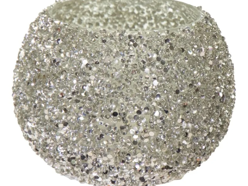Online M Collections Mega Collections Pflanzgefäß Strass Ø 11 cm x 8,5 cm Silber Silber-Glitzer