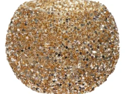 M Collections Mega Collections Pflanzgefäß Strass Ø 11 cm x 8,5 cm Gold< Töpfe