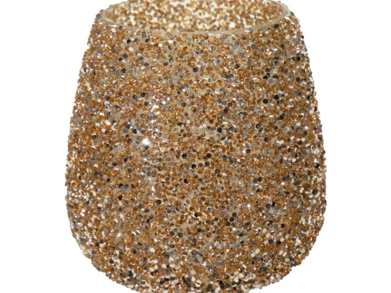 M Collections Mega Collections Pflanzgefäß Strass Ø 9,5 cm x 9 cm Gold< Töpfe