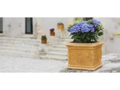 Mein-Pflanztopf Blumentopf Venedig Quadratisch Mediterran Verziert Kunststoff 25 x 25 cm Impruneta