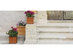 Töpfe<Mein-Pflanztopf  Blumentopf Venedig Quadratisch Mediterran Verziert Kunststoff Terrakotta 35 x 35 cm