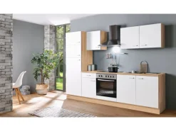 Menke Küchenzeile Artisan Classic 270 cm Weiß-Artisan Eiche Nachbildung< Einbauküchen|Herde