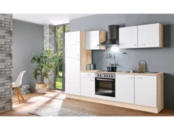 Herde|Kochfelder<Menke Küchenzeile Classic 270 cm Weiß-Sonoma Eiche Nachbildung