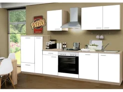 Menke Küchenzeile Classic 310 cm Melamin-Sonoma Eiche Nachbildung< Herde|Kühlschränke