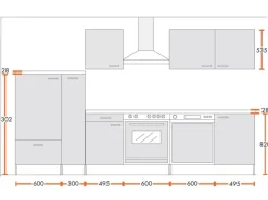 Discount Menke Küchenzeile Classic 310 cm Lava Melamin-Sonoma Eiche Nachbildung Lava-Anthrazit