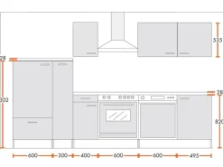 Menke Küchenzeile Classic 300 cm Lava Melamin-Sonoma Eiche Nachbildung< Herde