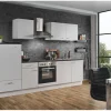 Menke Küchenzeile White Classic 280 cm Weiß-Marmor-Optik< Kochfelder|Kühlschränke