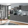Kochfelder<Menke Küchenzeile White Classic 280 cm Graphit Matt-Weiß Matt