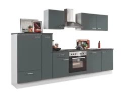 Menke Küchenzeile White Classic 310 cm Graphit-Weiß< Winkelküchen|Einbauküchen