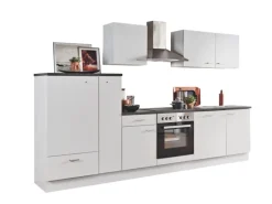 Menke Küchenzeile White Classic 310 cm Weiß-Marmor-Optik< Winkelküchen|Einbauküchen