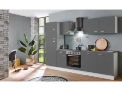Sale Menke Küchenzeile White Classic 280 cm Graphit-Weiß