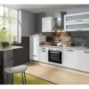 Landhausküchen|Einbauküchen<Menke Küchenzeile White Premium Landhaus 270 cm Lacklaminat Weiß Matt-Asteiche