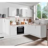 Menke White Premium Winkelküche 310 x 170 cm Lack Weiß Hochglanz-Asteiche Nachb.< Winkelküchen