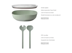 Clearance Mepal Silueta Servierschale mit Deckel und Salatbesteck 4000 ml Nordic White Weiß