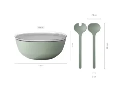Mepal Silueta Servierschale mit Deckel und Salatbesteck 5000 ml Nordic Black< Geschirr