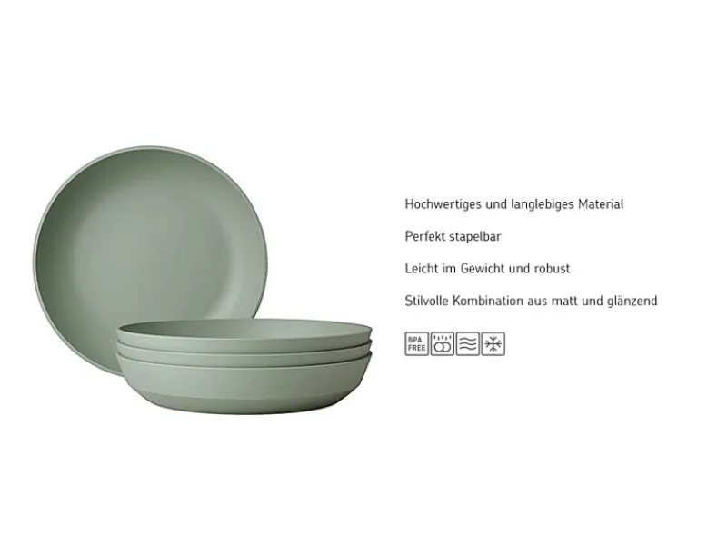Mepal Geschirr<Silueta Suppenteller 21 cm 4er Set Nordic
