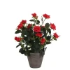 Mica Decorations Kunstpflanze Rosenstrauch im Blumentopf Stan Ø 25 x 33 cm Rot< Töpfe