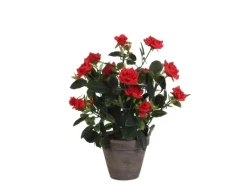 Mica Decorations Kunstpflanze Rosenstrauch im Blumentopf Stan Ø 25 x 33 cm Rot< Töpfe