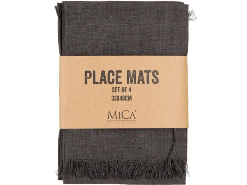 Best MICA Decorations Tischset Villia 48 cm x 33 cm Dunkelgrau 4 Stück