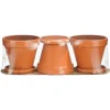New Mica Decorations Topf 3er-Set mit Schüssel Stan 13,5 cm x Ø 12,5 cm Terracotta