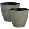 Discount Mica Decorations Topf Mambo 2-fach Sortiert 20 cm x Ø 22,5 cm Grau/Grün