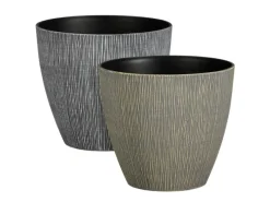 Discount Mica Decorations Topf Mambo 2-fach Sortiert 20 cm x Ø 22,5 cm Grau/Grün