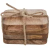 MICA Geschirr|Töpfe<Dekorations Untersetzer Duko 10 cm x 10 cm x 5 cm Dunkelbraun 4 Stück FSC®