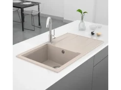 Discount Miló Einbauspüle Granitverbundstoff Luxuria 86 39 cm Beckenbreite Sand