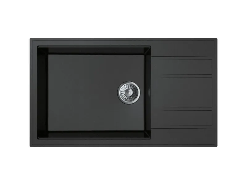 Best Miló Einbauspüle Granitverbundstoff Luxuria 86 52 cm Beckenbreite Graphit