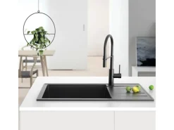 Best Miló Einbauspüle Granitverbundstoff Luxuria 86 52 cm Beckenbreite Graphit
