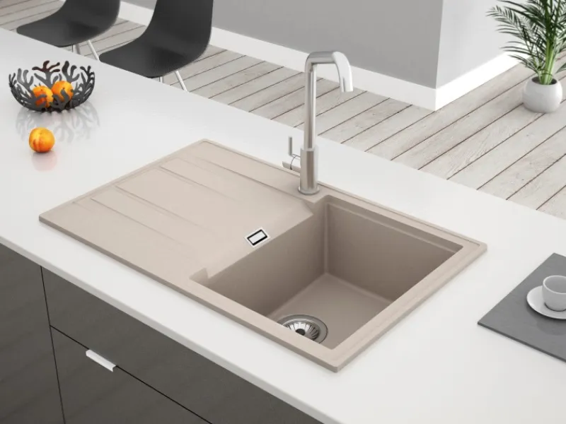 Sale Miló Einbauspüle Granitverbundstoff Piatto 78 Sandbeige