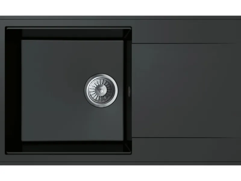 Outlet Miló Einbauspüle Granitverbundstoff Palladio 86 Schwarz