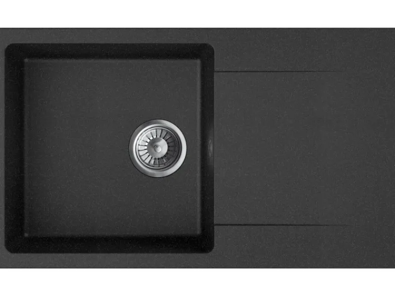 Clearance Miló Einbauspüle Granitverbundstoff Pukka 76 Graphit-Grau