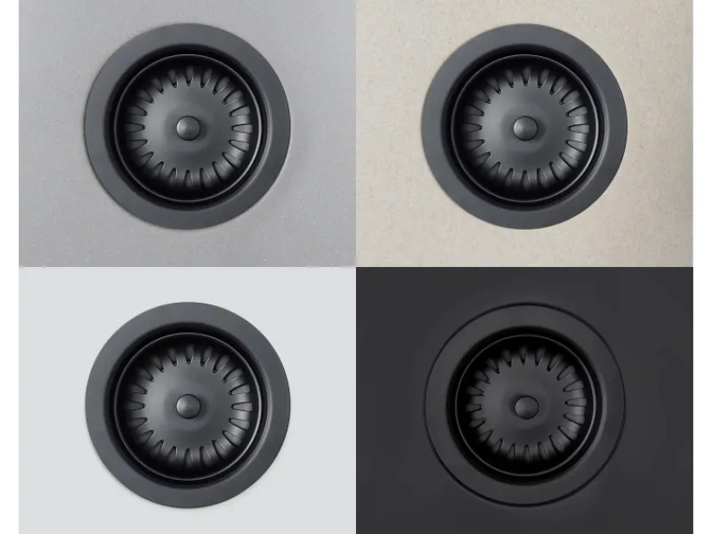 Miló Röhrensiphon-Set für Doppelbecken mit Exzenter Mattschwarz Ø 114 mm< Zubehör Für Küchenarmatur