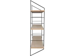 Mirrors & More Metall-Wandregal Ella mit Holz 60 cm x 62 cm x 14,5 cm< Küchenregale