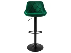 New ML-Design Barhocker 2Er Set aus Samt Grün Gepolsterter mit Rückenlehne Fußstütze