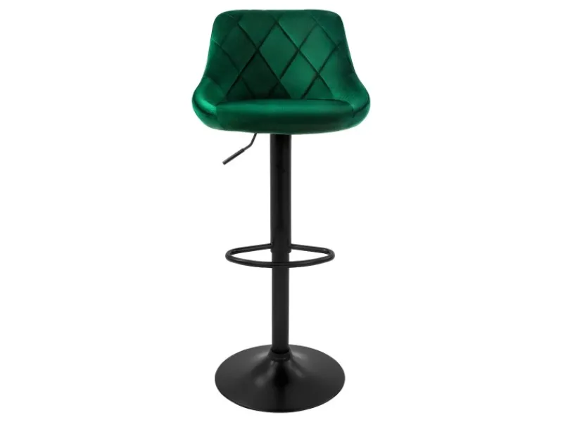 New ML-Design Barhocker 2Er Set aus Samt Grün Gepolsterter mit Rückenlehne Fußstütze