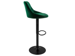 New ML-Design Barhocker 2Er Set aus Samt Grün Gepolsterter mit Rückenlehne Fußstütze