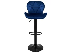 Outlet ML-Design Barhocker 4Er Set aus Samt Blau Gepolsterter Drehbar Hocker Blau-Schwarz