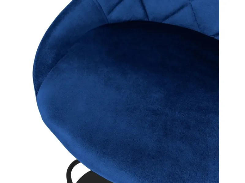 ML-Design Kücheninseln<Barhocker 4Er Set aus Samt Blau Gepolsterter Drehbar