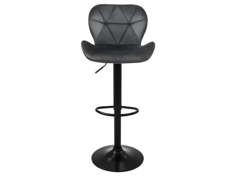 New ML-Design Barhocker 4Er Set aus Samt Grau Gepolsterter Drehbar Hocker Grau-Schwarz