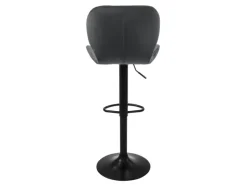 New ML-Design Barhocker 4Er Set aus Samt Grau Gepolsterter Drehbar Hocker Grau-Schwarz